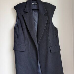 ZARA Navy Vest Coat Size L